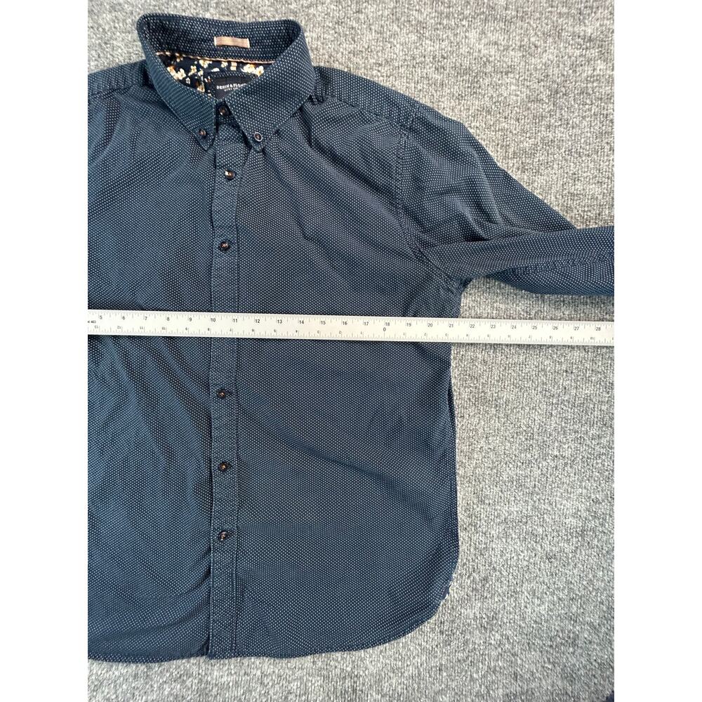 Denim & Flower Ricky Singh Men's Large Navy Micro Dot Button Down Shirt - Picture 4 of 5
